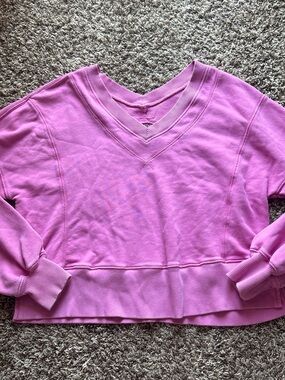 aerie V-Neck Pullover Sweater - Bright Pink